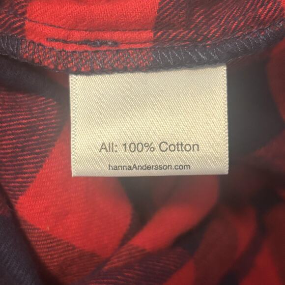 Hanna Andersson Dress Girls Size 10 Red Plaid Flannel Long Sleeve Pockets Comfy - Picture 8 of 11